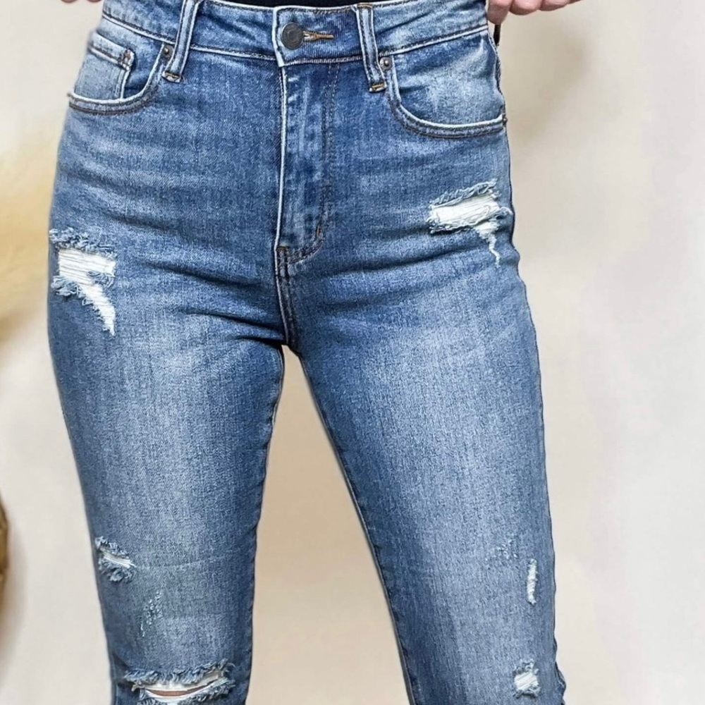 RISEN WOMENS High-rise waist jeans